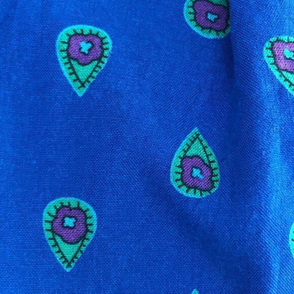 Vintage LIZ CLAIBORNE Blue Green Geo Print Midi Skirt size 10 - Picture 4 of 8